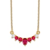 Thumbnail Image 1 of Natural Ruby Necklace 1/15 ct tw Diamonds 14K Yellow Gold 18"