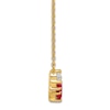 Thumbnail Image 2 of Natural Ruby Necklace 1/15 ct tw Diamonds 14K Yellow Gold 18"