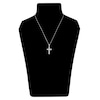Thumbnail Image 2 of Diamond Cross Pendant Necklace 1/4 ct tw Round/Baguette 14K White Gold 18"