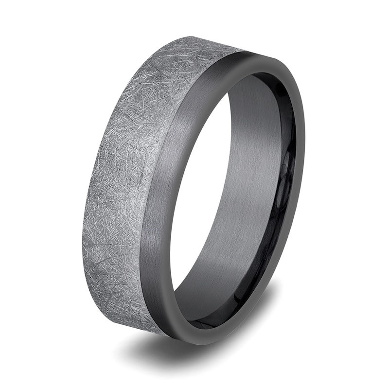 Men's Asymmetrical Swirl Band Tantalum 7.0mm