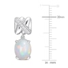 Thumbnail Image 2 of Y-Knot Natural Opal Dangle Earrings 1/15 ct tw Diamonds 14K White Gold