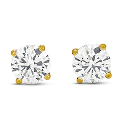 Lab-Grown Diamond Solitaire Stud Earrings 1 1/4 ct tw Round 14K Yellow Gold (SI2/F)