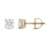 Thumbnail Image 3 of Lab-Grown Diamond Solitaire Stud Earrings 1 ct tw Round 14K Yellow Gold (SI2/F)