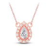 Thumbnail Image 1 of Diamond Pendant Necklace 3/8 ct tw Pear/Round 14K Rose Gold 18"