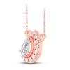 Thumbnail Image 2 of Diamond Pendant Necklace 3/8 ct tw Pear/Round 14K Rose Gold 18"
