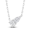 Thumbnail Image 1 of Diamond Pendant Necklace 1/2 ct tw Oval/Pear 14K White Gold 18"