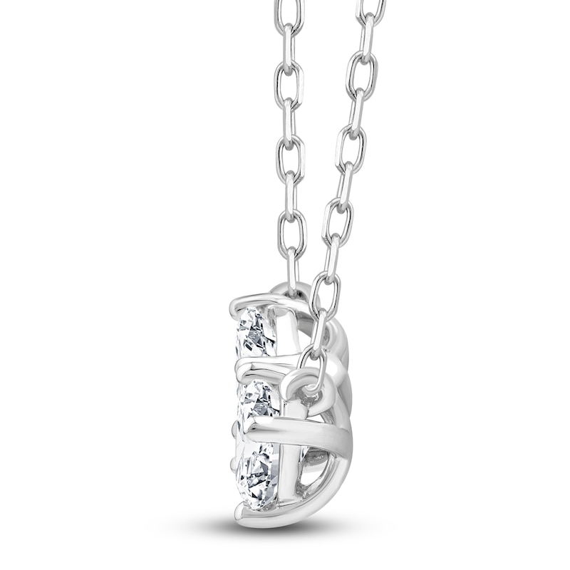 Main Image 2 of Diamond Pendant Necklace 1/2 ct tw Oval/Pear 14K White Gold 18"