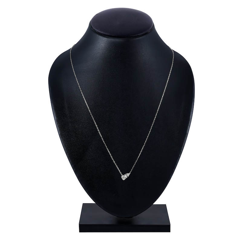 Main Image 4 of Diamond Pendant Necklace 1/2 ct tw Oval/Pear 14K White Gold 18"