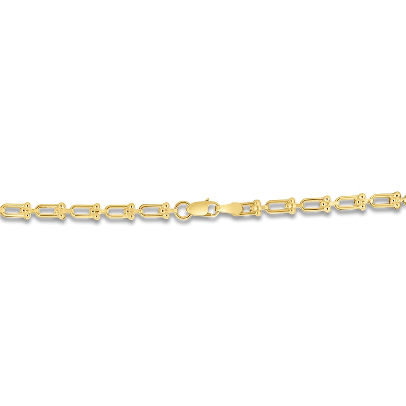 Main Image 2 of Solid Fancy Link Necklace 14K Yellow Gold 18" 3.7mm