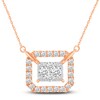 Thumbnail Image 1 of Diamond Pendant Necklace 1 ct tw Round 14K Rose Gold 17"