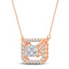 Thumbnail Image 2 of Diamond Pendant Necklace 1 ct tw Round 14K Rose Gold 17"