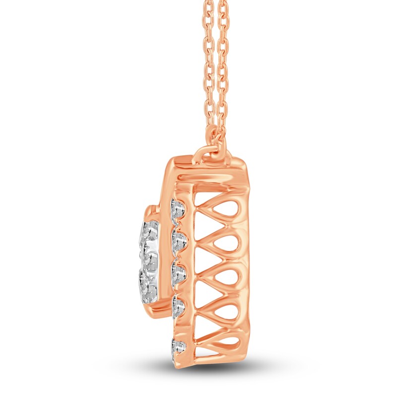 Main Image 3 of Diamond Pendant Necklace 1 ct tw Round 14K Rose Gold 17"