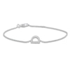 Thumbnail Image 1 of Diamond Initial D Bracelet 1/20 ct tw Round 14K White Gold 7"