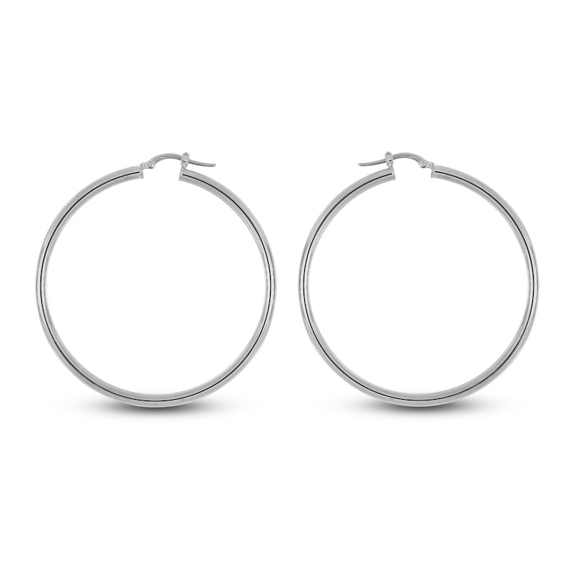 Main Image 1 of High-Polish Hoop Earrings 14K White Gold 45.0mm