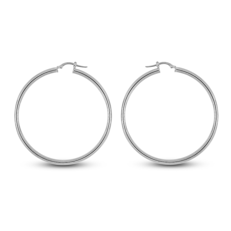 High-Polish Hoop Earrings 14K White Gold 45.0mm | Jared