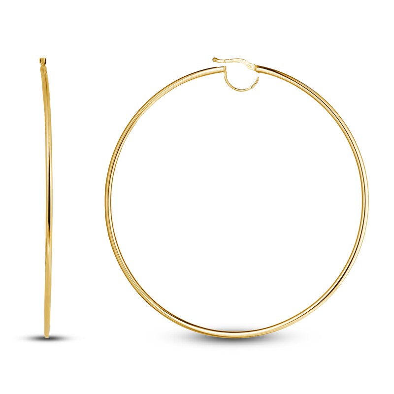 Main Image 1 of High-Polish Hoop Earrings 14K Yellow Gold 75.0mm