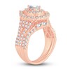 Thumbnail Image 2 of Diamond Bridal Set 1-3/4 ct tw Pear/Round 14K Rose Gold