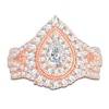 Thumbnail Image 3 of Diamond Bridal Set 1-3/4 ct tw Pear/Round 14K Rose Gold