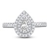 Thumbnail Image 3 of Diamond Double Halo Engagement Ring 3/4 ct tw Pear/Round 14K White Gold
