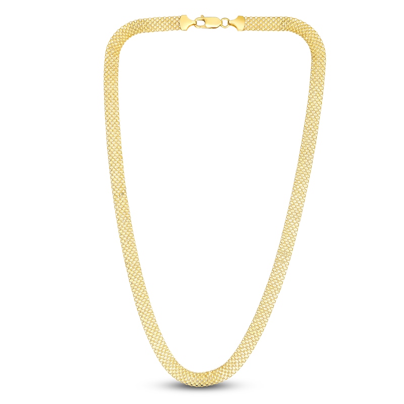 Main Image 2 of Hollow Multi-Row Bismark Chain Necklace 14K Yellow Gold 20" 7.0mm