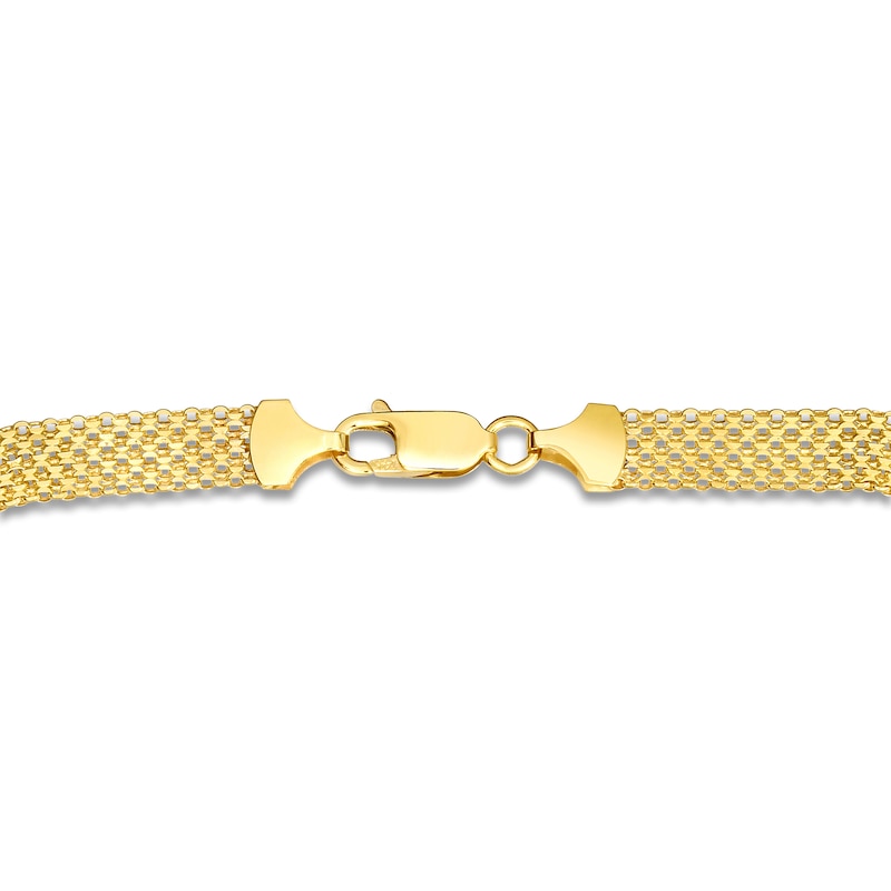 Main Image 3 of Hollow Multi-Row Bismark Chain Necklace 14K Yellow Gold 20" 7.0mm
