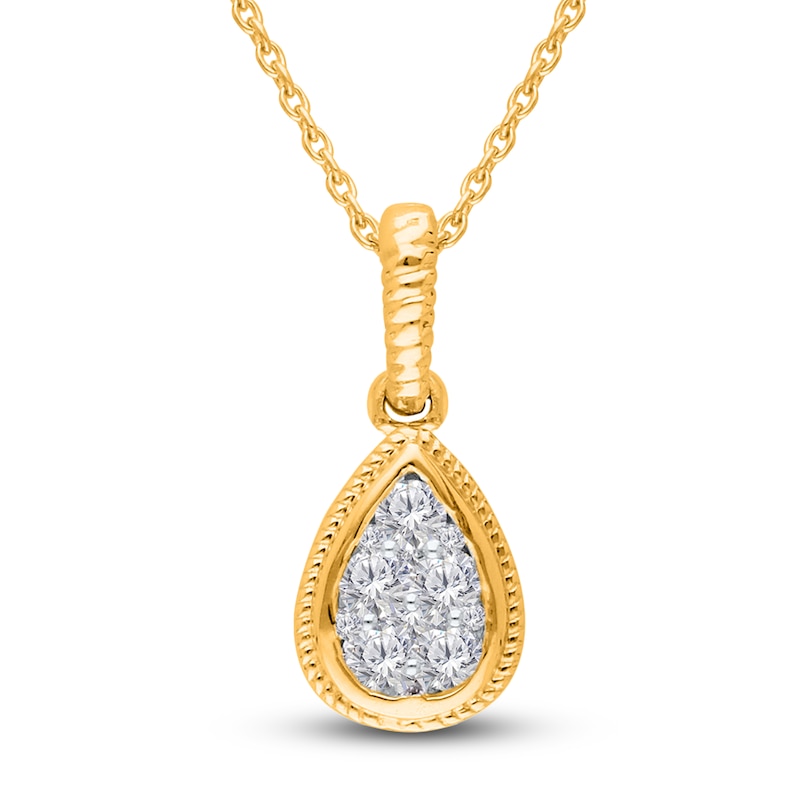 Main Image 1 of Kallati Diamond Necklace 1/4 ct tw Round 14K Yellow Gold 18"
