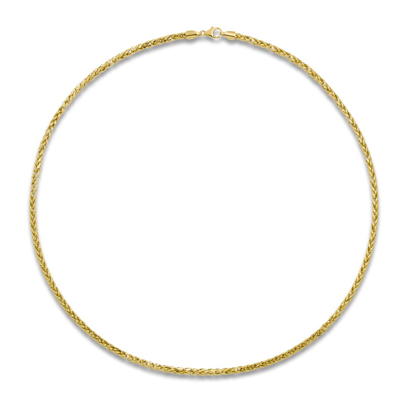 Main Image 1 of Hollow Wheat Chain Necklace 14K Yellow Gold 24" 3.0mm