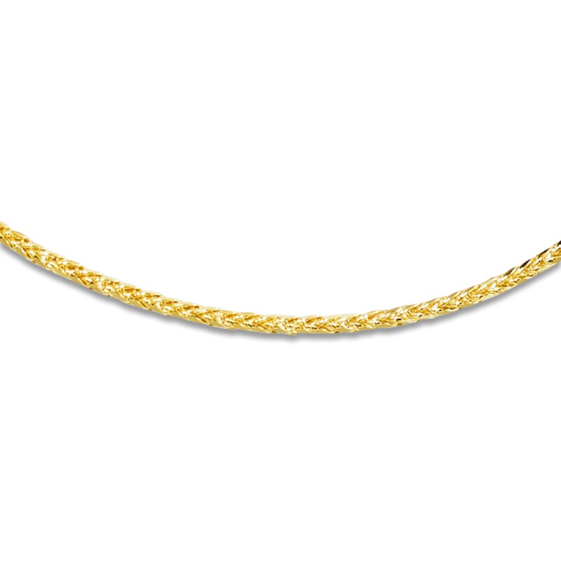Main Image 2 of Hollow Wheat Chain Necklace 14K Yellow Gold 24" 3.0mm