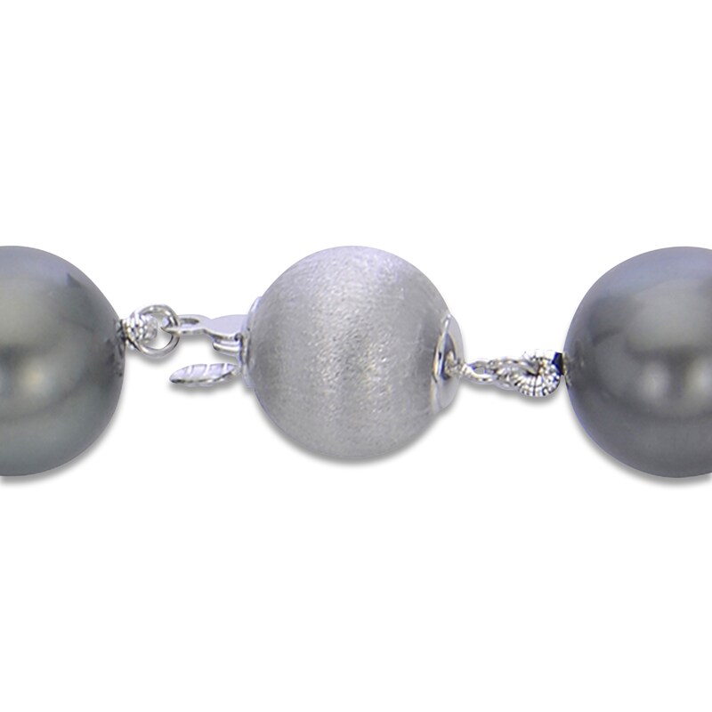 Main Image 2 of Tahitian Freshwater Cultured Pearl Necklace 14K White Gold 18"