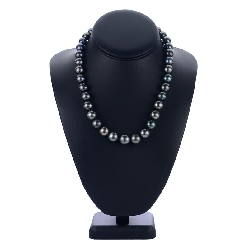 Main Image 3 of Tahitian Freshwater Cultured Pearl Necklace 14K White Gold 18"