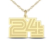 Thumbnail Image 1 of High-Polish Personalized Sport Number Pendant Necklace 14K Yellow Gold 22"