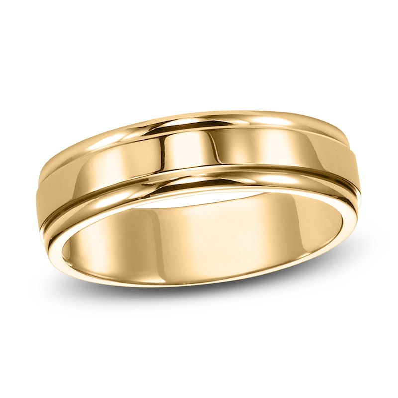 Main Image 1 of Men's High-Polish Wedding Band 14K Yellow Gold 6.0mm