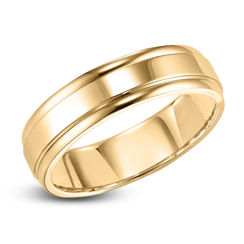 Main Image 2 of Men's High-Polish Wedding Band 14K Yellow Gold 6.0mm