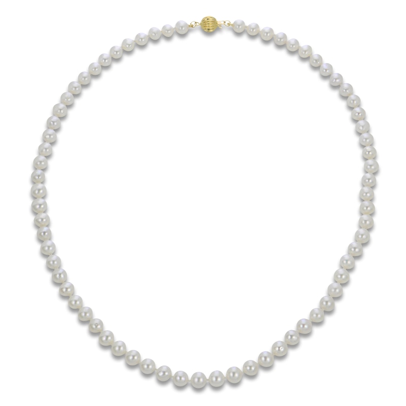 Freshwater Cultured Pearl Necklace 14K Yellow Gold 18"