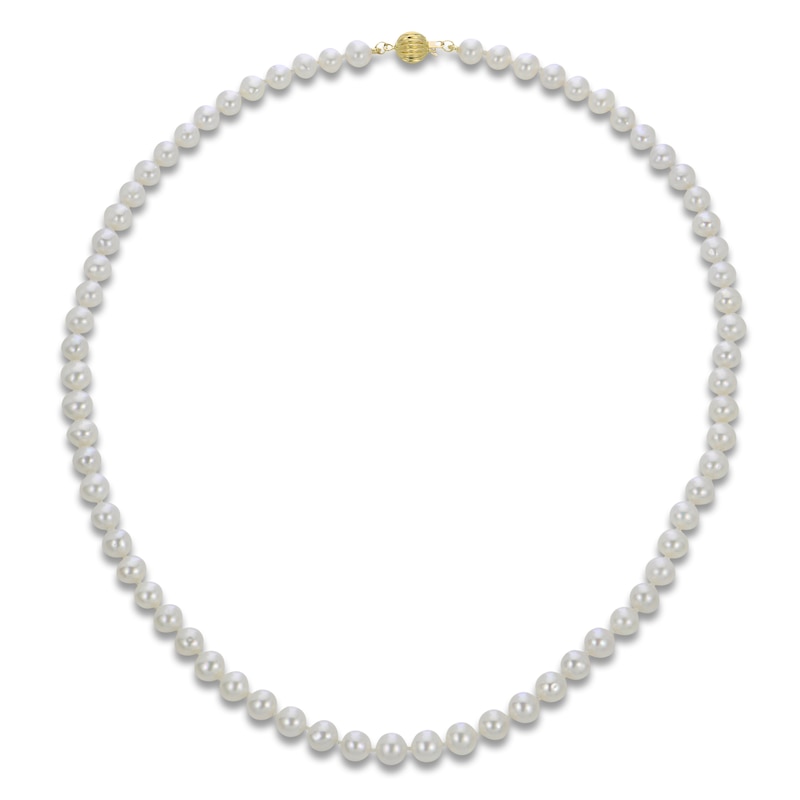 Main Image 1 of Freshwater Cultured Pearl Necklace 14K Yellow Gold 18"