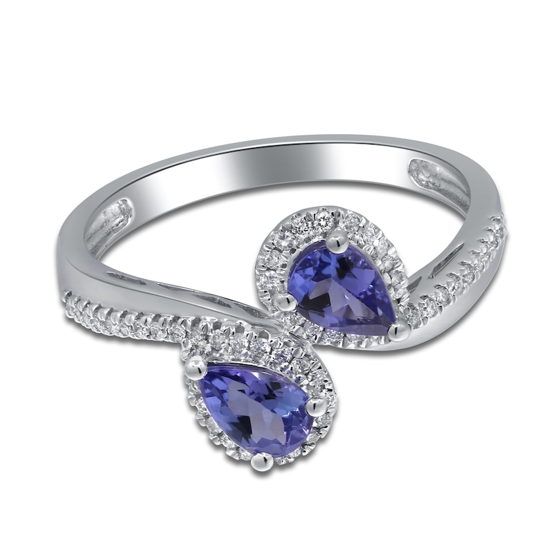 14k White Gold Tanzanite and Diamond 1/5 Ct.Tw. Anniversary Band 14k White Gold Tanzanite and Diamond 1/5 Ct.Tw. Anniversary Band