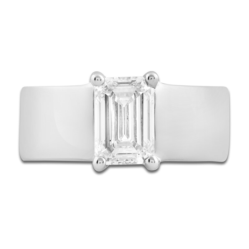 Main Image 2 of Emerald-Cut Lab-Grown Diamond Ring 2 ct tw 14K White Gold