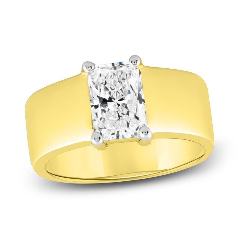 Main Image 1 of Radiant-Cut Lab-Grown Diamond Ring 2 ct tw 14K Yellow Gold