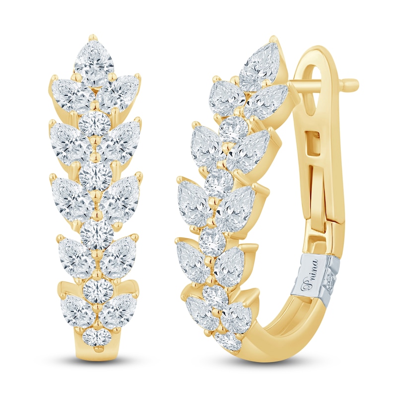 Main Image 2 of Pnina Tornai Pear-Shaped & Round Diamond Hoop Earrings 1-1/2 ct tw 14K Yellow Gold