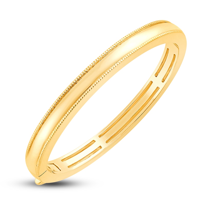 Children's Solid Bangle Bracelet 18K Yellow Gold 4mm