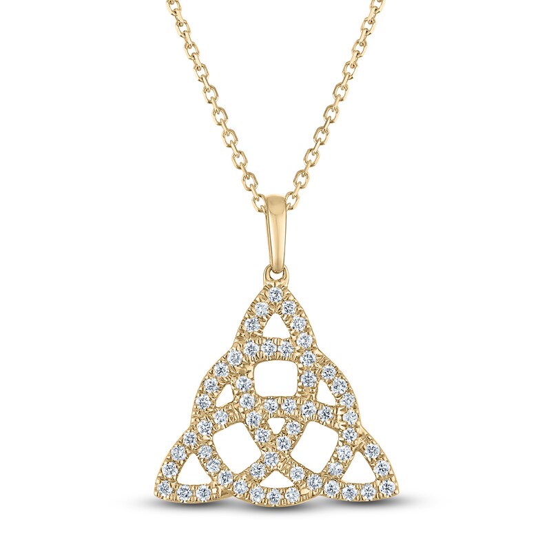 Main Image 1 of Diamond Celtic Knot Necklace 1/3 ct tw 10K Yellow Gold 18"