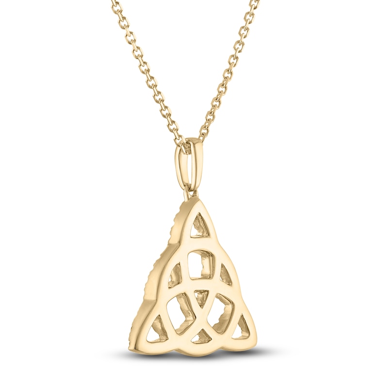Main Image 3 of Diamond Celtic Knot Necklace 1/3 ct tw 10K Yellow Gold 18"