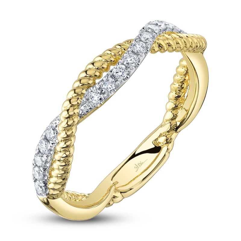 Main Image 2 of Shy Creation Diamond Rope Twist Ring 1/5 ct tw 14K Yellow Gold SC55026861RD