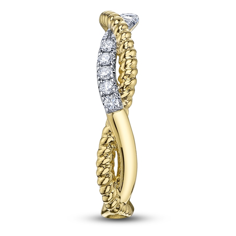 Main Image 3 of Shy Creation Diamond Rope Twist Ring 1/5 ct tw 14K Yellow Gold SC55026861RD