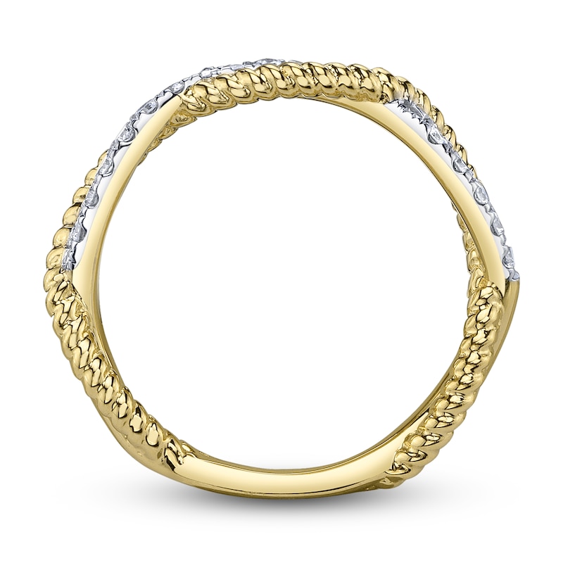 Main Image 4 of Shy Creation Diamond Rope Twist Ring 1/5 ct tw 14K Yellow Gold SC55026861RD