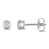Thumbnail Image 1 of Certified Round-Cut Diamond Bezel-Set Solitaire Stud Earrings 1/4 ct tw 14K White Gold (I1/I)