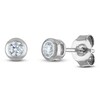 Thumbnail Image 2 of Certified Round-Cut Diamond Bezel-Set Solitaire Stud Earrings 1/4 ct tw 14K White Gold (I1/I)