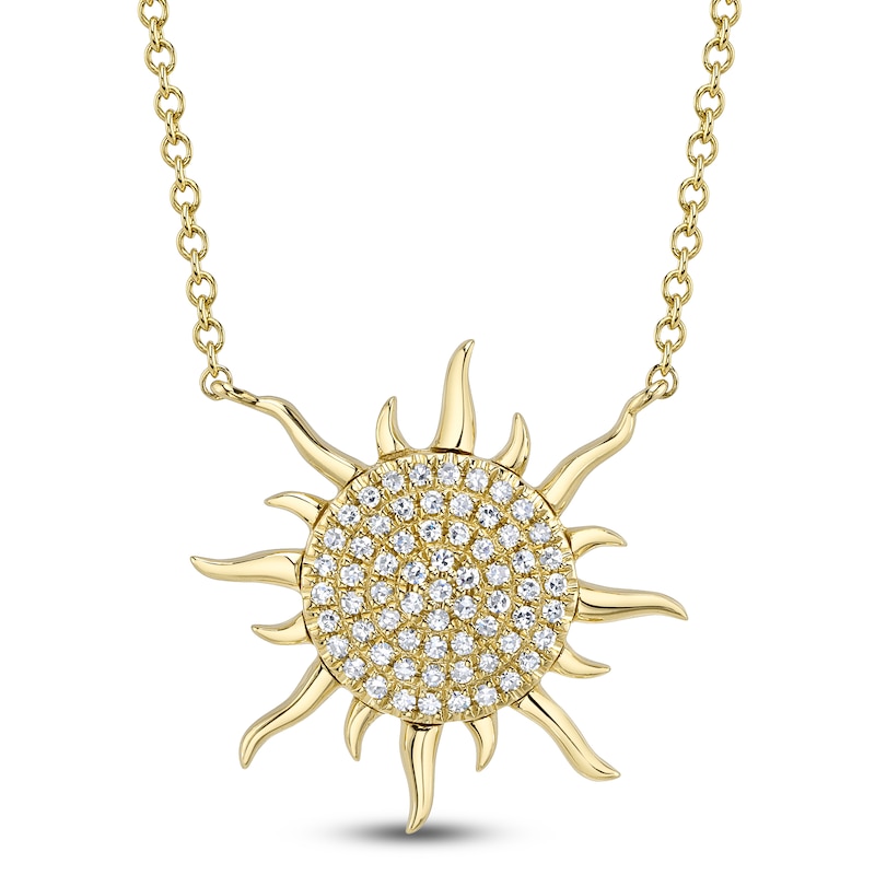 Main Image 1 of Shy Creation Diamond Sun Necklace 1/8 ct tw 14K Yellow Gold 18" SC55019149