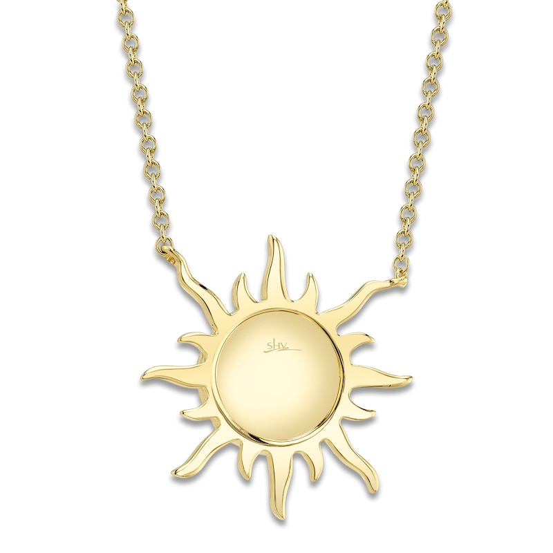 Main Image 3 of Shy Creation Diamond Sun Necklace 1/8 ct tw 14K Yellow Gold 18" SC55019149