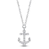 Thumbnail Image 1 of Shy Creation Diamond Anchor Necklace 1/20 ct tw 14K White Gold 18" SC55009546